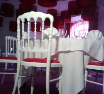 chaise réception napoléon laquée blanc