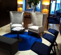 fauteuil contemporain velours hotel plaza mobilier